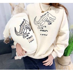 Beige - Dinosaur Love - Matching Pet and Owner Clothing Set - XL Beige - Dinosaur Love - Matching Pet and Owner Clothing Set - XL