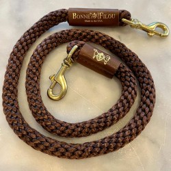 Brown w/ Brown Leather Sleeve - Rope Leash Brown w/ Brown Leather Sleeve - Rope Leash