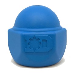 Blue - ID Cap Nut Ultra-Durable Rubber Chew Toy and Treat Dispenser - Large Blue - ID Cap Nut Ultra-Durable Rubber Chew Toy and Treat Dispenser - Large