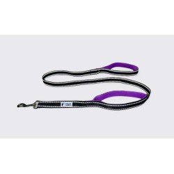 Purple - Headlight Harness Double Handle Reflective Leash - 6ft Purple - Headlight Harness Double Handle Reflective Leash - 6ft