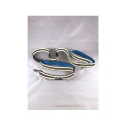 Blue - Headlight Harness Double Handle Reflective Leash - 6ft Blue - Headlight Harness Double Handle Reflective Leash - 6ft