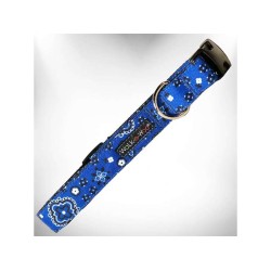 Blue - Bandana Dog Collars - S 3/4" width fits 10-14" neck