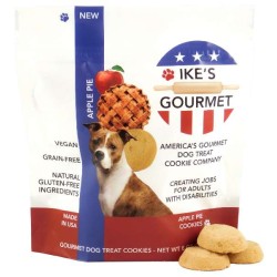 Ike's Gourmet Apple Pie Dog Treat Cookies - Real Fruit Shortbread Cookies Vegan and All-Natural Grain and Gluten Free Made in USA - 8 oz. Resealable & Reusable Standing Pouch with Interior Zipper
