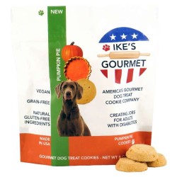 Ike's Gourmet Pumpkin Pie Dog Treat Cookies - Real Fruit Shortbread Cookies Vegan and All-Natural Grain and Gluten Free Made in USA - 8 oz. Resealable & Reusable Standing Pouch with Interior Zipper