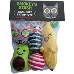 Smokey's Stash Catnip Toys-Avocado, Banana & Sisal Rope Toys