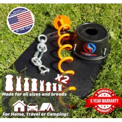 Double Dog Run Tangle-free Two Dog Tie Out Stake - Heavy-Duty Tie Out Stake - 1200lbs Double Dog Run Tangle-free Two Dog Tie Out Stake - Heavy-Duty Tie Out Stake - 1200lbs