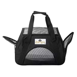 Black - Zampa Airline Approved Soft Sided Pet Carrier - 19" x 13" x 10"