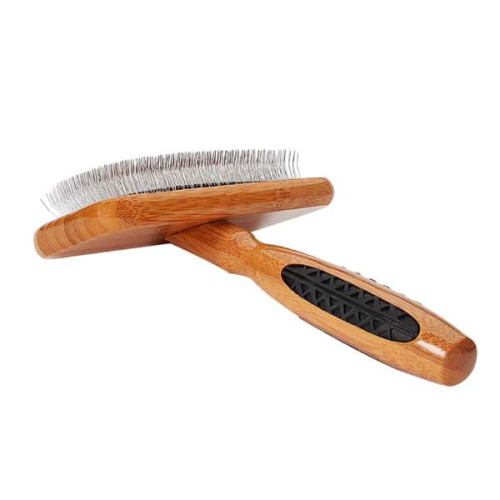 Dark Bamboo1 - Bass Brushes- De-matting Pet Brush Slicker Style - Medium Dark Bamboo1 - Bass Brushes- De-matting Pet Brush Slicker Style - Medium