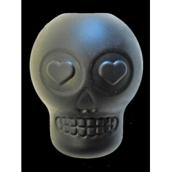 Black - MKB Sugar Skull Durable Rubber Chew Toy & Treat Dispenser - Large Black - MKB Sugar Skull Durable Rubber Chew Toy & Treat Dispenser - Large