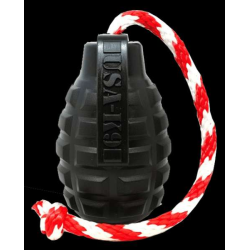 Black - USA-K9 Grenade Durable Rubber Chew Toy, Treat Dispenser, Reward Toy, Tug Toy, and Retrieving Toy - Medium Black - USA-K9 Grenade Durable Rubber Chew Toy, Treat Dispenser, Reward Toy, Tug Toy, and Retrieving Toy - Medium