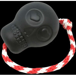Black - USA-K9 Skull Durable Rubber Chew Toy, Treat Dispenser, Reward Toy, Tug Toy, and Retrieving Toy - Large Black - USA-K9 Skull Durable Rubber Chew Toy, Treat Dispenser, Reward Toy, Tug Toy, and Retrieving Toy - Large