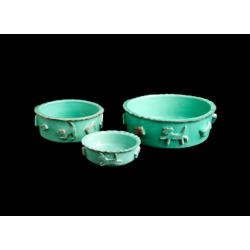 French White - Carmel Ceramica Dog Food/Water Bowl - Medium French White - Carmel Ceramica Dog Food/Water Bowl - Medium