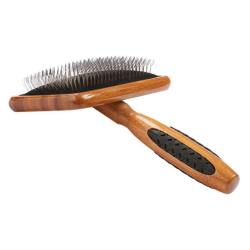 Dark Bamboo - Bass Brushes- De-matting Pet Brush Slicker Style - Large