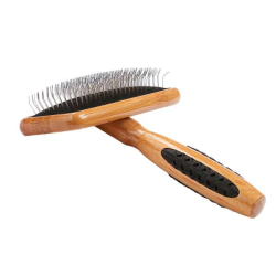 Dark Bamboo - Bass Brushes- De-matting Pet Brush Slicker Style - Medium