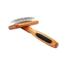 Dark Bamboo - Bass Brushes- De-matting Pet Brush Slicker Style - Small