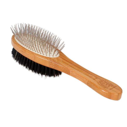 Dark Bamboo - Bass Brushes- Dual Sided Pet Brush Oval Style - Full