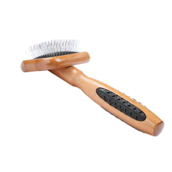 Dark Bamboo - Bass Brushes- De-matting Pet Brush Slicker Style - Extra Small