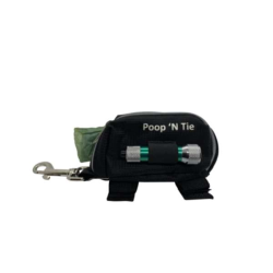 Black - Poop 'N Tie Fabric Waste Bag Dispenser With 2 Rolls