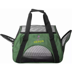 Olive Green - Zampa Airline Approved Soft Sided Pet Carrier - 15" x 17" x 7"