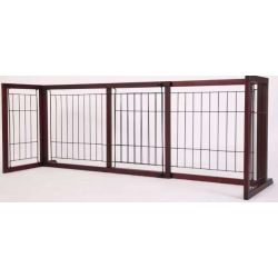 Mahogany Red - Extendable Wooden Pet Gate - 38.39in to 71.25'in